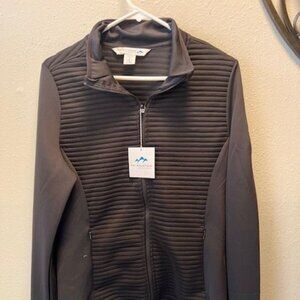 Tri-Mountain Performance Womens Jacket M Gray Full-Zip Custom undah On Sleeve‎